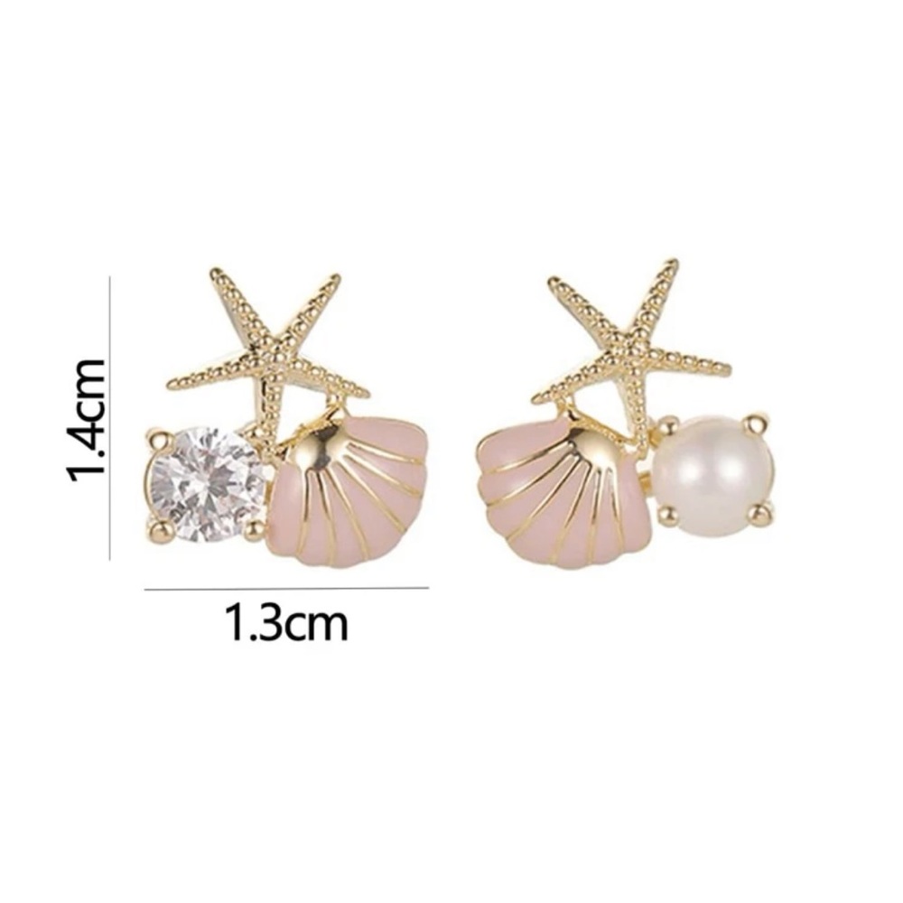 Cubic zirconia starfish earrings - Picture 5 of 5